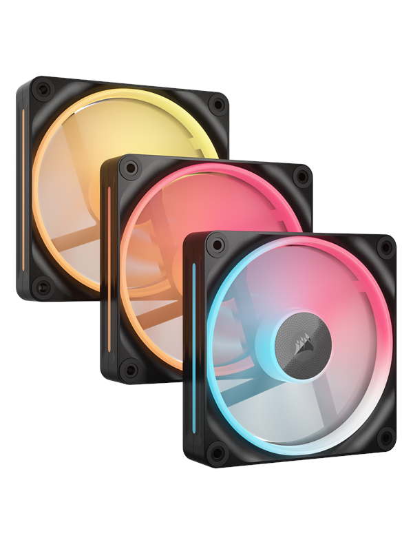 Corsair iCUE LINK LX120-R RGB PWM Reverse Fans Starter Kit - Case Fan 3-pack - 120mm - 2400 rpm - incl. iCUE LINK System Hub - Zwart