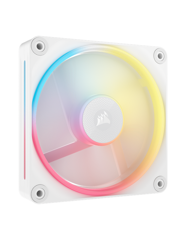 Corsair iCUE LINK LX120-R RGB 120mm PWM Reverse Fan Expension White - Ventilatorhuis - 120mm - 70 cfm - 400 - 2400 rpm - 35.1 dBA - Daisy chain - incl. iCUE LINK System Hub - wit