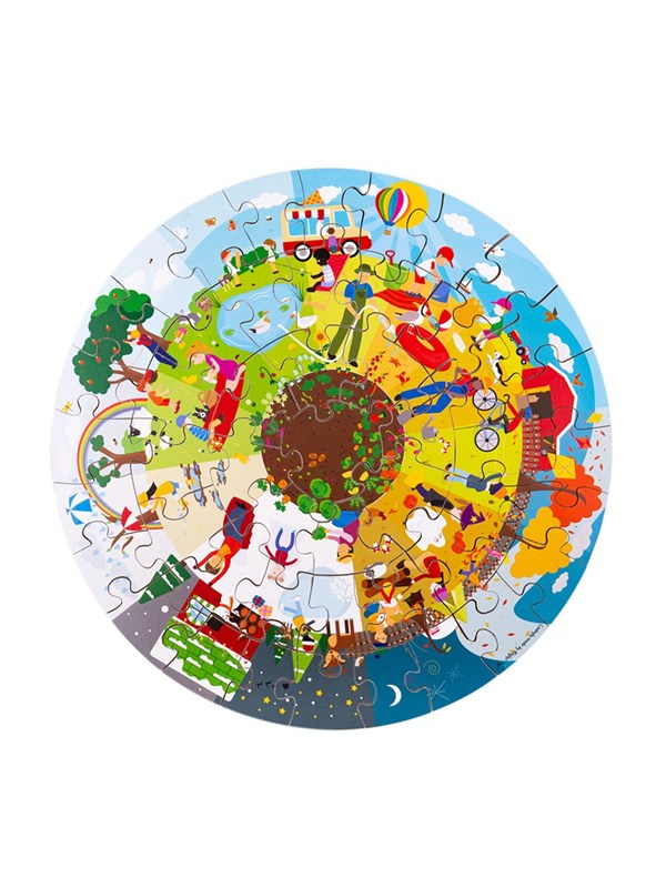Bigjigs Wooden Seasons Floor Puzzle Round 50 pcs. Hout