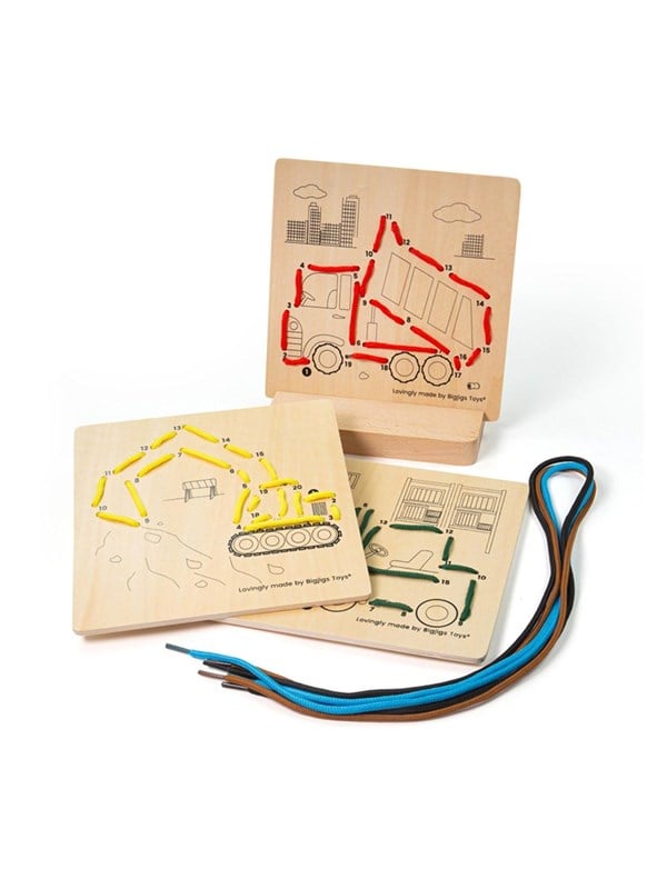 Bigjigs Wooden Puzzle by Numbers - Construction 8 pieces. Hout