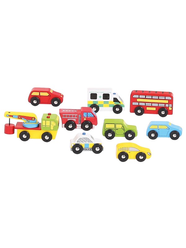 Bigjigs Wooden Vehicles 9 pcs.
