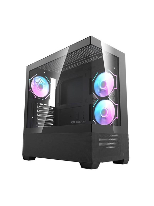 Darkflash DS900 AIR computer case (black) + 6 ARGB - Case - Miditower - Zwart