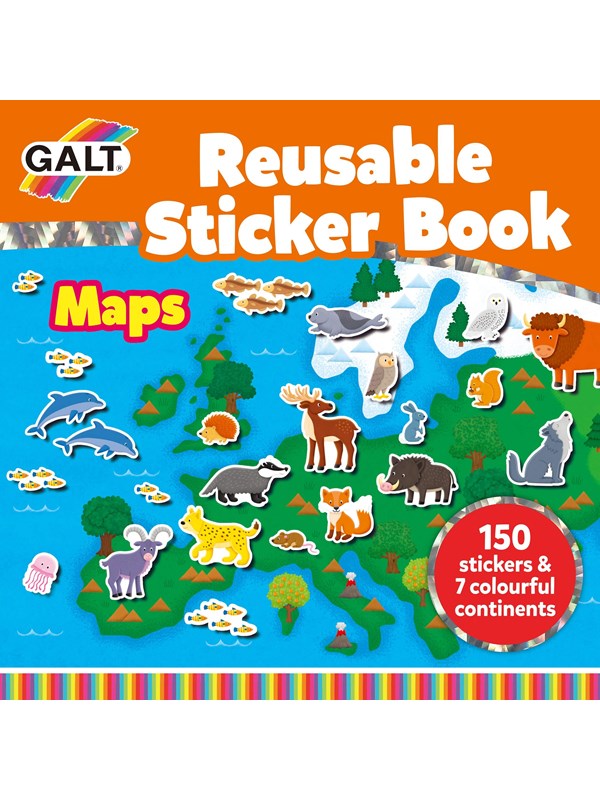 Galt Reusable Sticker Book - Maps