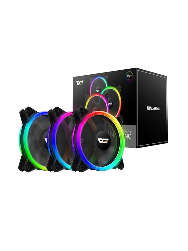Darkflash Computer Fan Set ARGB DR12 Pro 3in1 120x120 (black) - Case ventilator - 120mm - Black - 16 dBA