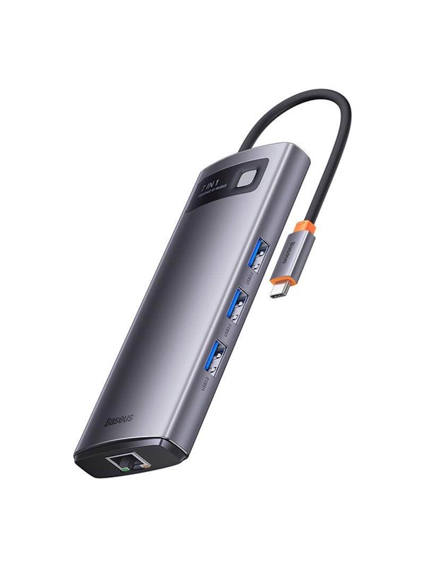 Baseus Metal Gleam Series 7-in-1 Hub USB hub - Grijs