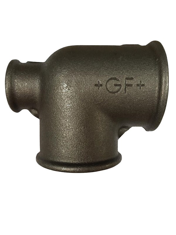 +GF+ tee 90° black reduced 2-2-1 1/4''
