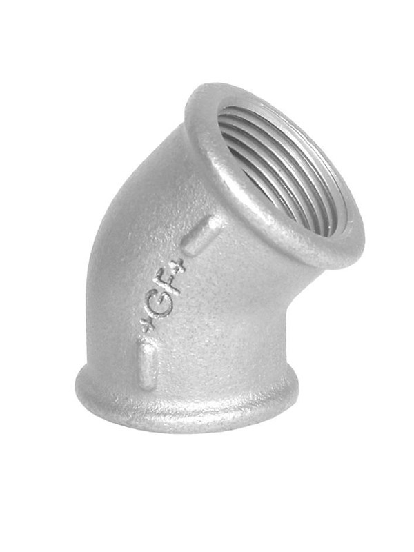+GF+ short angle 45° galvanized 2 1/2'' socket-socket