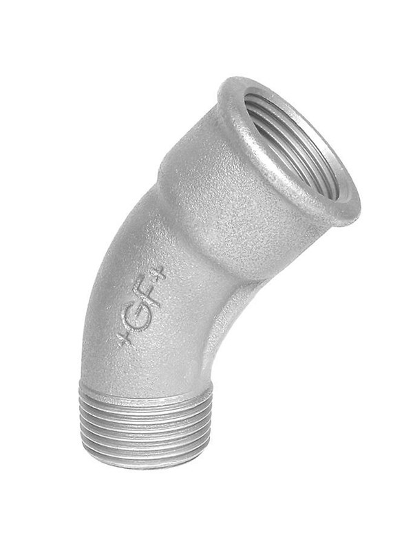 +GF+ long bend 45° galvanized 2'' socket nipple