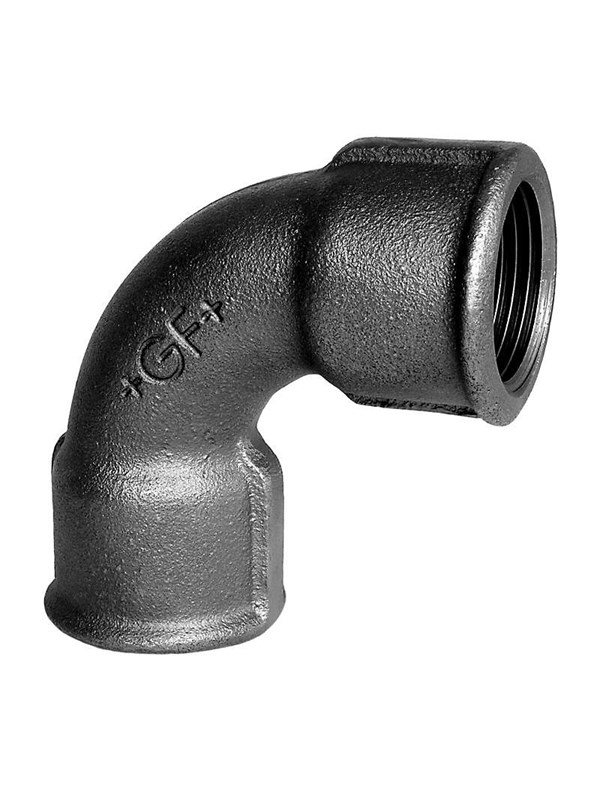 +GF+ short bend 90° black 1'' socket-socket