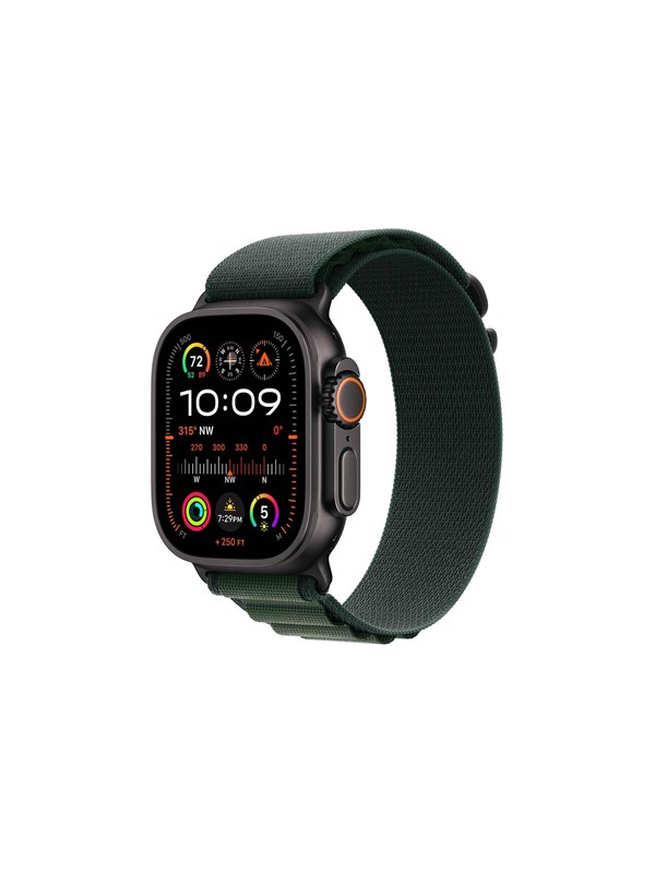 Apple Watch Ultra 2 GPS + Cellular 49mm - Black Titanium Case with Dark Green Alpine Loop - Large