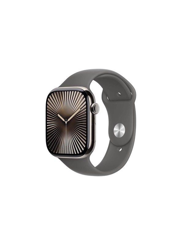Apple Watch Series 10 GPS + Cellular 46mm - Titanium Case with Stone Grey Sport Band - S/M