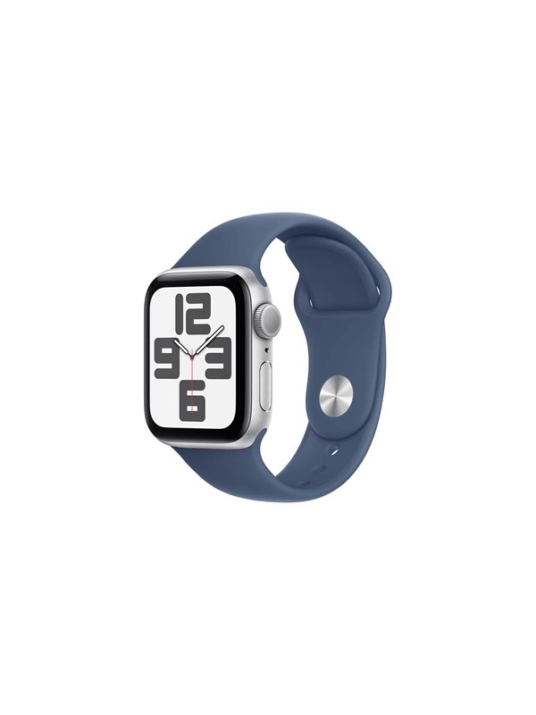 Apple Watch SE GPS 44mm - Silver Aluminium Case with Denim Sport Band - M/L