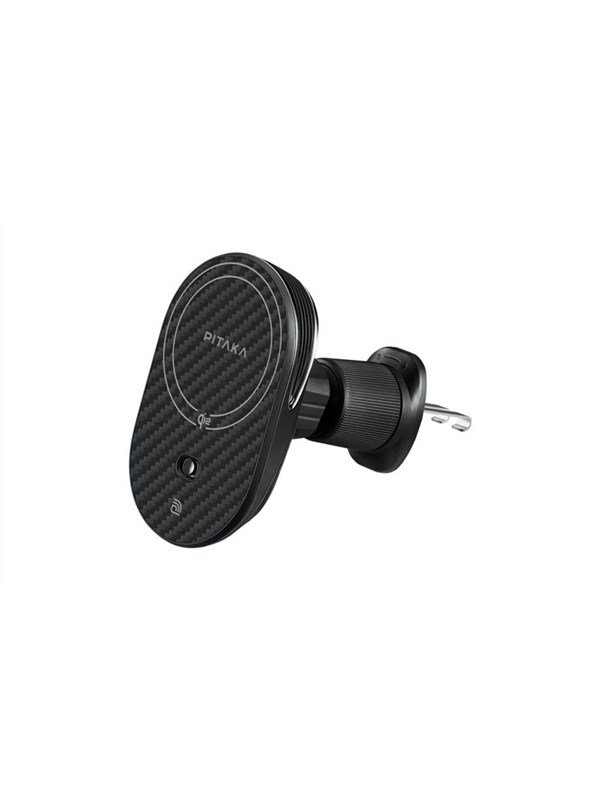 PITAKA MagEZ Car Mount Pro 2 Qi2 - Magnetische Auto Houder Compatibel met MagSafe en Qi2 - NFC Functies - Ventilatierooster - Draadloos Opladen 15W - Zwart