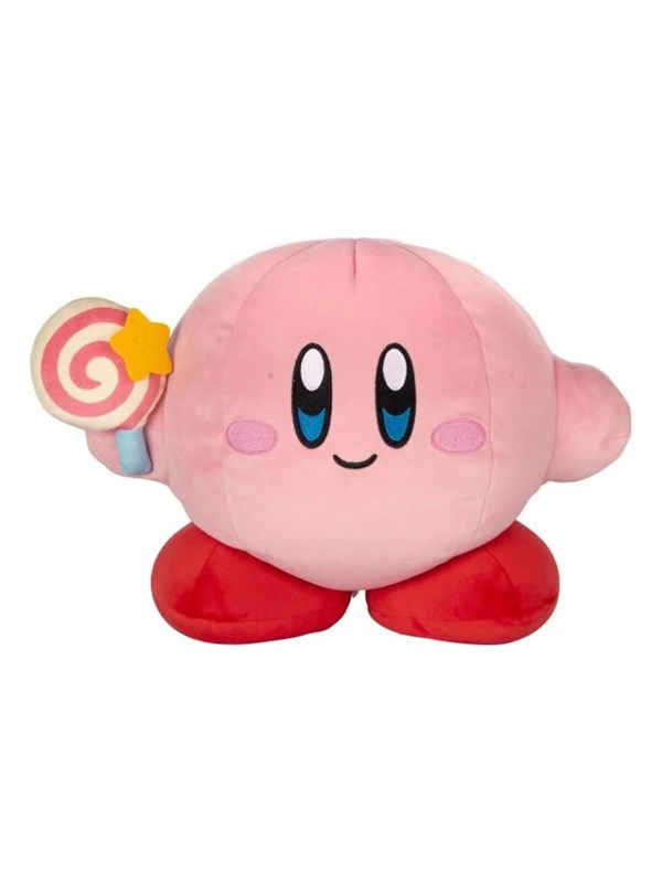 Tomy Kirby Mocchi-Mocchi Mega Knuffel Figure Kirby met invincible Magic Toverstaf / Toverstok 33 cm Knuffeles