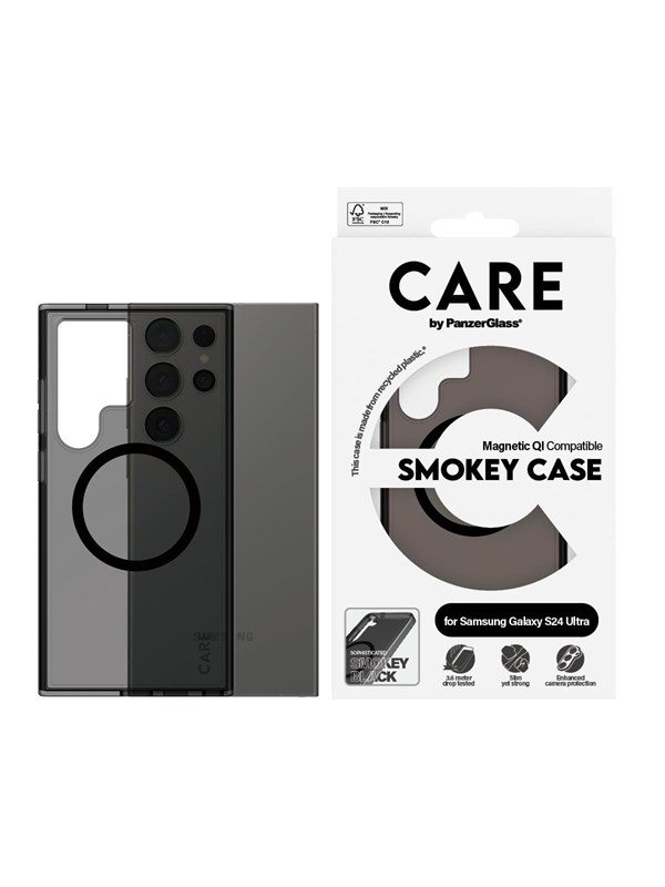 CARE by PanzerGlass Flagship Case Urban Combat Smokey w. Black QI Compatible Samsung Galaxy S24 Ultra