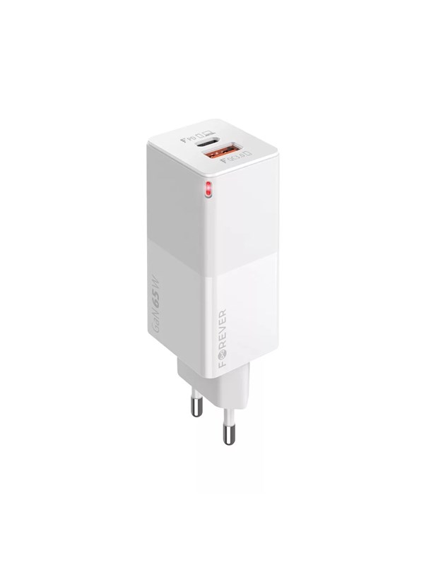 Forever 65W USB-C PD & USB-A QC - White