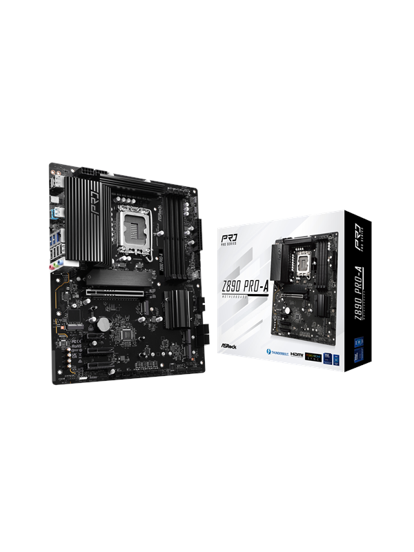 Asrock Z890 Pro-A Intel Z890 LGA 1851 | Socket LGA 1851 | Intel Z890 | 4xDDR5 | ATX | Moederbord