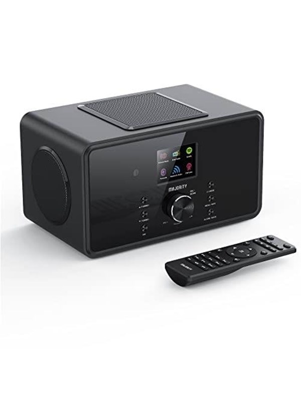 Majority Bard - Internetradio - Ingebouwde Subwoofer - DAB+/FM - Bluetooth - Wekker - 100W - Zwart