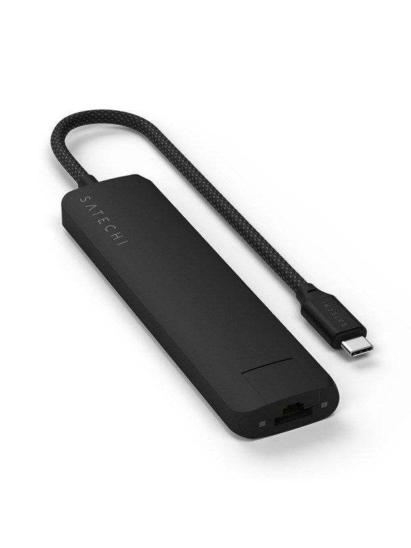 Satechi 7-in-1 USB-C Slim Multiport Adapter with Ethernet - Black