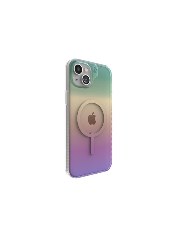 ZAGG Milan Snap Hoesje Geschikt voor iPhone 15 Plus / 14 Plus - Back Cover Compatibel met MagSafe - Gerecycled Materiaal - Grafeen - Iridescent
