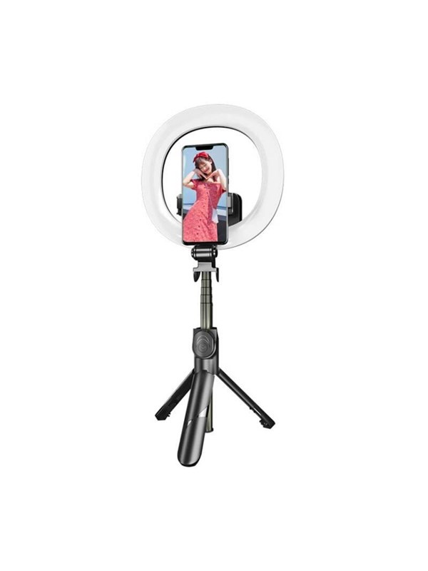 Puluz Selfie Stick Met Led-Ringlamp Voor Smartphones En Camera's