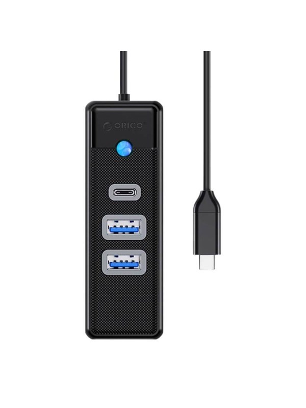 ORICO Hub USB-C to 2x USB 3.0 + USB-C 5 Gbps 0.15m (Black) USB hub - 3 - USB 3.0 - Zwart