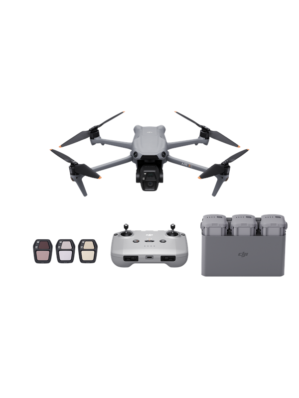 DJI Air 3S Fly More Combo (RC-N3), drone met 1" CMOS-groothoek- en medium telecamera, 4K/60fps HDR-video, omnidirectionele obstakeldetectie voor