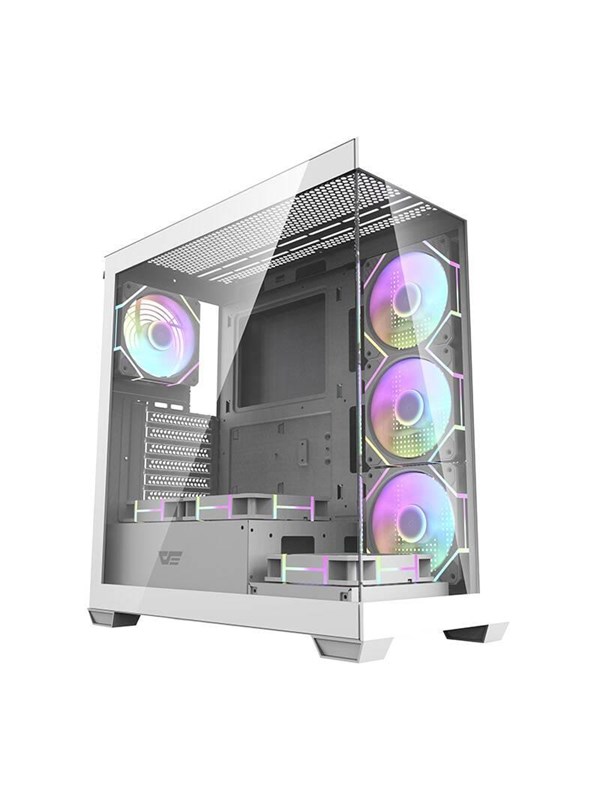 Darkflash Computer case DS900 (white) + 7 ARGB Fans - Case - Miditower - Wit