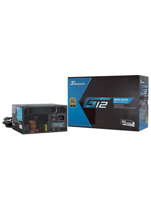 Seasonic G12 GM 850 Voeding - 850 Watt - 120 mm - ATX - 80 Plus 80 PLUS Gold