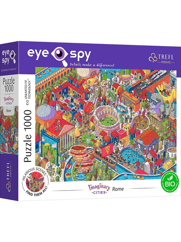 Trefl Puzzle - Unlimited Fit - EYE-SPY - IMAGINARY CITIES: Rome Italy (1000 pieces) 2D Puzzels
