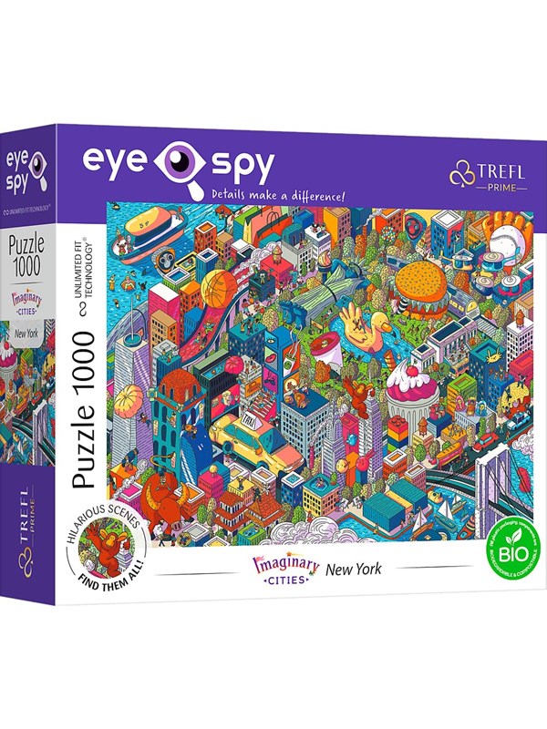 Trefl Puzzle - Unlimited Fit - EYE-SPY - IMAGINARY CITIES: New York USA (1000 pieces) 2D Puzzels