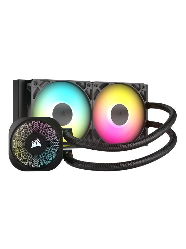 CORSAIR NAUTILUS 240 RS ARGB - CPU Vloeistofkoeler - 240 mm Radiator - 2x RS120 RGB-fans -Zwart (Geschikt voor LGA 1851/1700, AMD AM4/AM5)