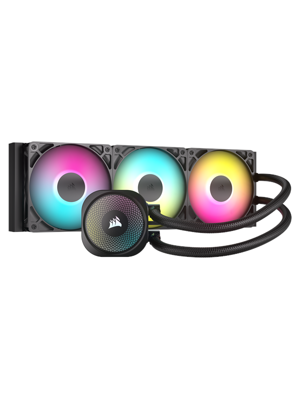 CORSAIR NAUTILUS 360 RS ARGB - CPU Vloeistofkoeler - 360 mm Radiator - 3x RS120 RGB-fans -Zwart (Geschikt voor LGA 1851/1700, AMD AM4/AM5)