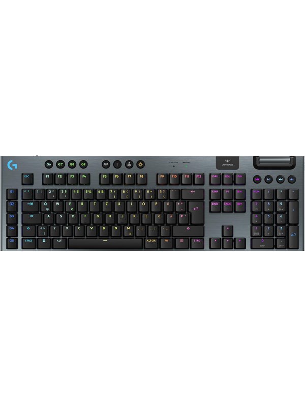 Logitech G915 X LIGHTSPEED - Clicky - 100% (volledige grootte - standaard) - Gaming toetsenbord - Duits - Zwart