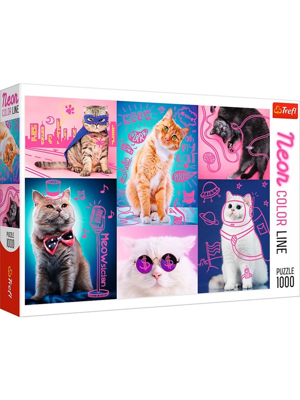 Trefl puzzel 1000 stukjes katten - Super cats dierenpuzzel.