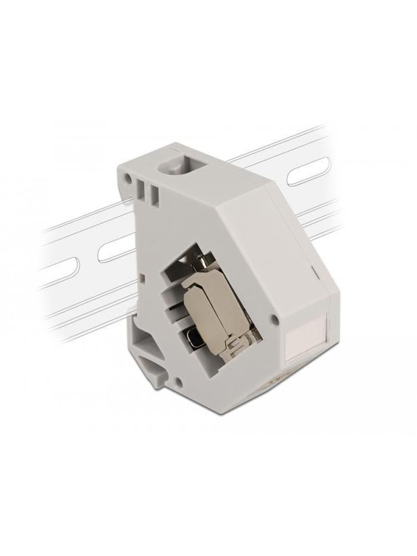 Delock DIN rail Adapter with Keystone Module RJ45 jack Cat.6A LSA