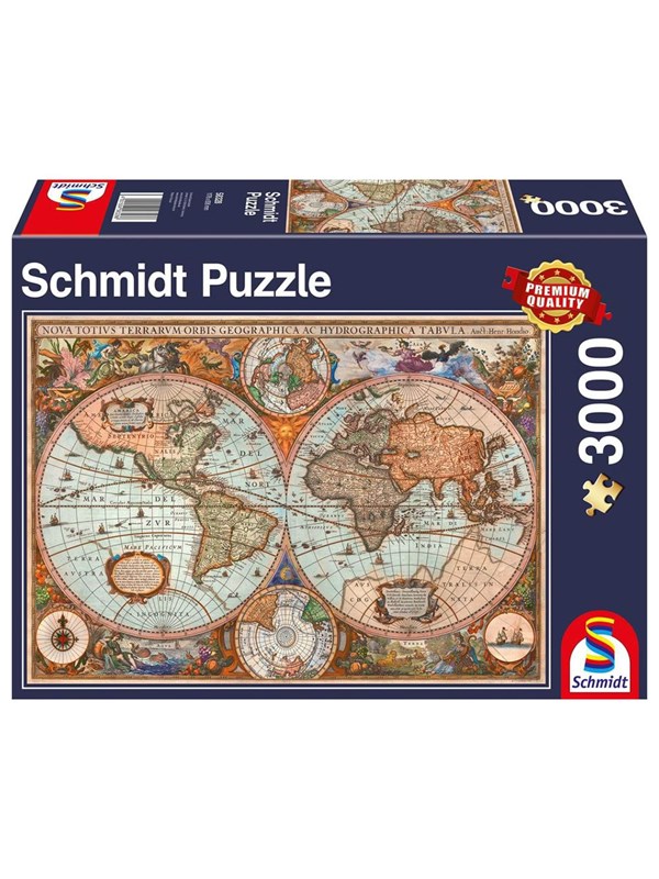 Schmidt - Legpuzzel - Antieke wereldkaart - Schmidt Spiele - 3000 stukjes - Volwassenen - vanaf 14 jaar