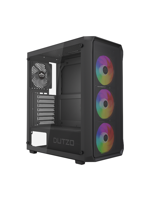 DUTZO C321 Mesh TG ARGB - Case - Miditower - Zwart