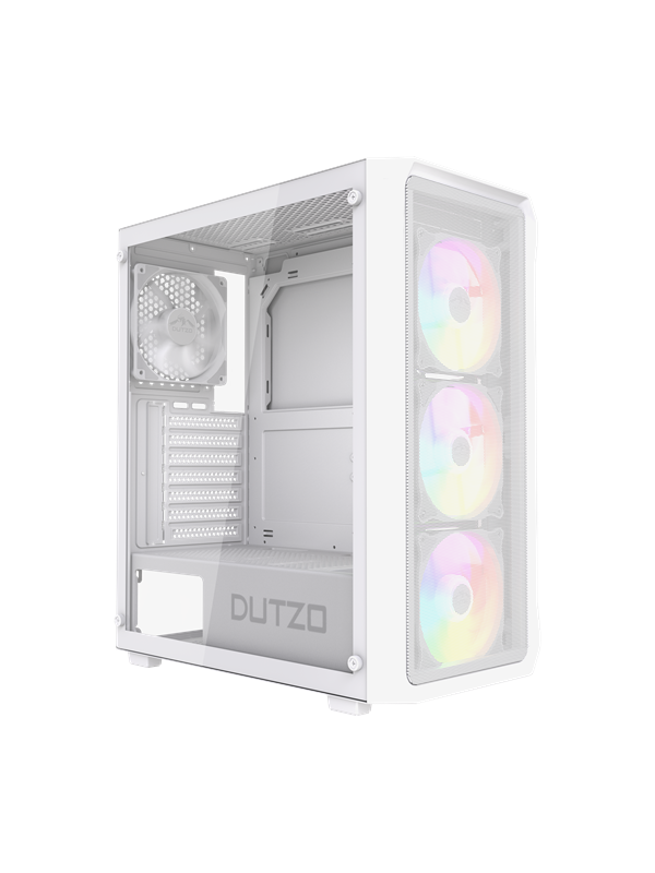 DUTZO C321 Mesh TG ARGB - Case - Miditower - Wit