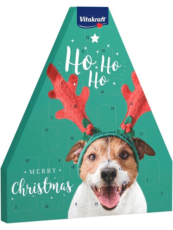 Vitakraft Honden Adventskalender Kerst 2025 met 24 Gezonde Snacks Zonder Toegevoegde Suiker 244g