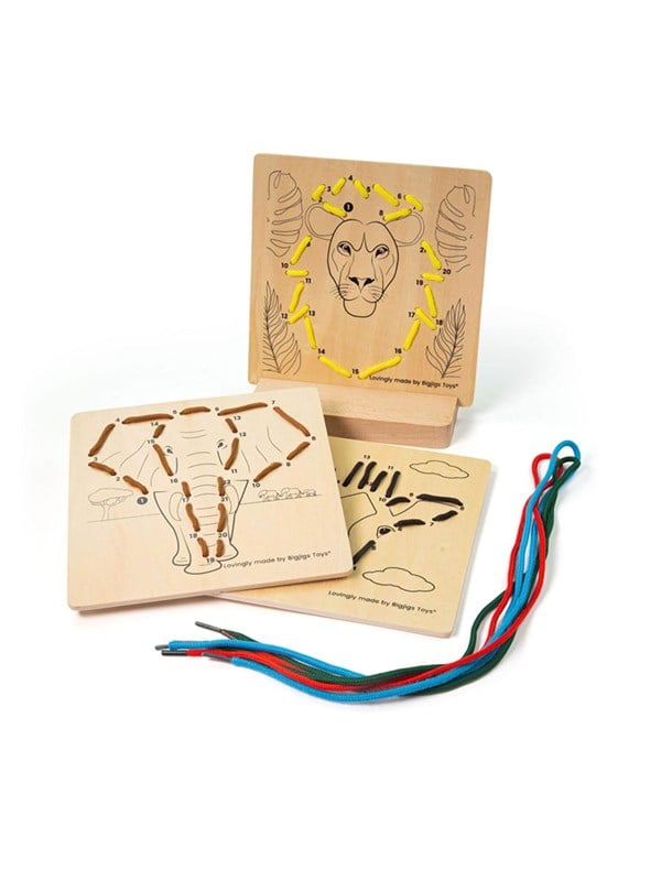 Bigjigs Wooden Puzzle by Numbers - Jungle 8 piece Hout