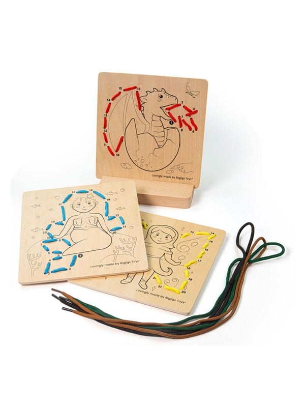 Bigjigs Wooden Puzzle by Numbers - Fairytale World Hout