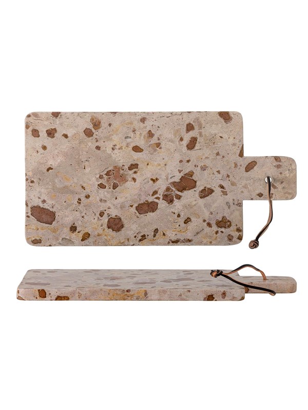 Bloomingville Nukaka marmeren snijplank - 40 x 20 x 1.5 cm - lederen bandje