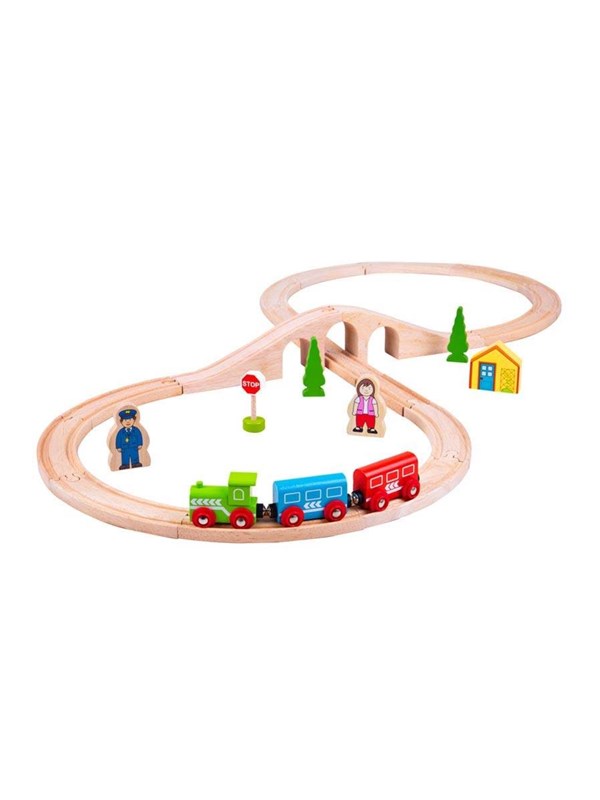 Houten Treinbaan - BIGJIGS - 8-Vormig - 26-Delig