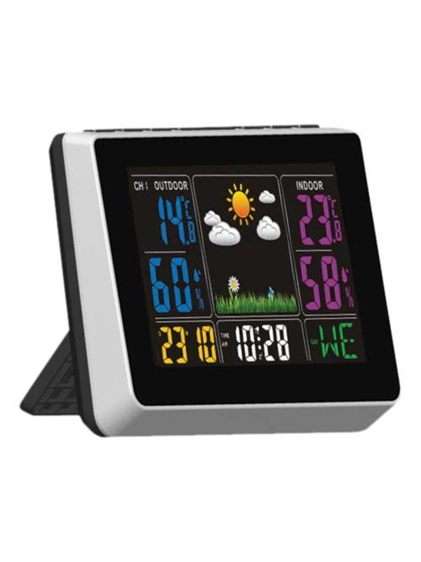 Nordic Quality - Draadloos Weerstation - Kleurendisplay - Temperatuur - Luchtvochtigheid - Zwart
