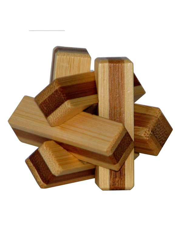Eureka 3D Bamboo Brain Puzzle Firewood 3D Puzzels