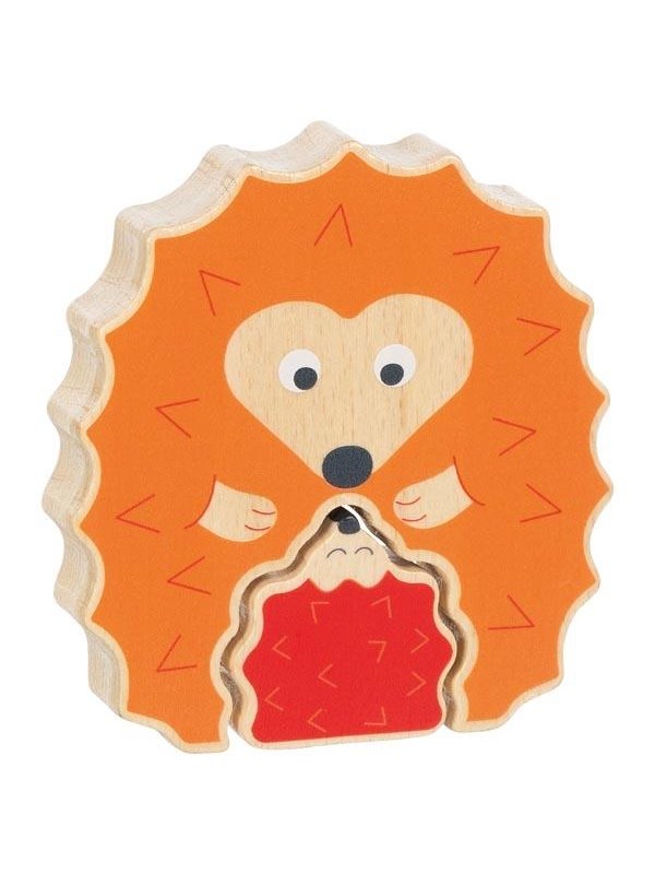 Puzzel: EGEL 10x2,1x11cm, stand-up puzzel, 2-delig, hout, 1+