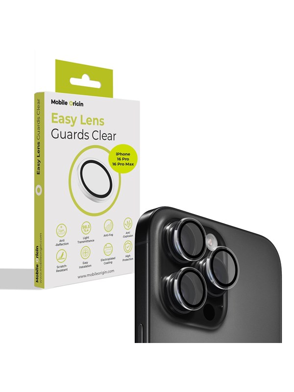 Mobile Origin Easy Lens guards - clear - iPhone 16 Pro/16 Pro Max