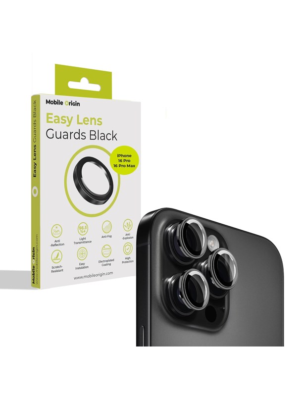 Mobile Origin Easy Lens guards - black - iPhone 16 Pro / 16 Pro Max