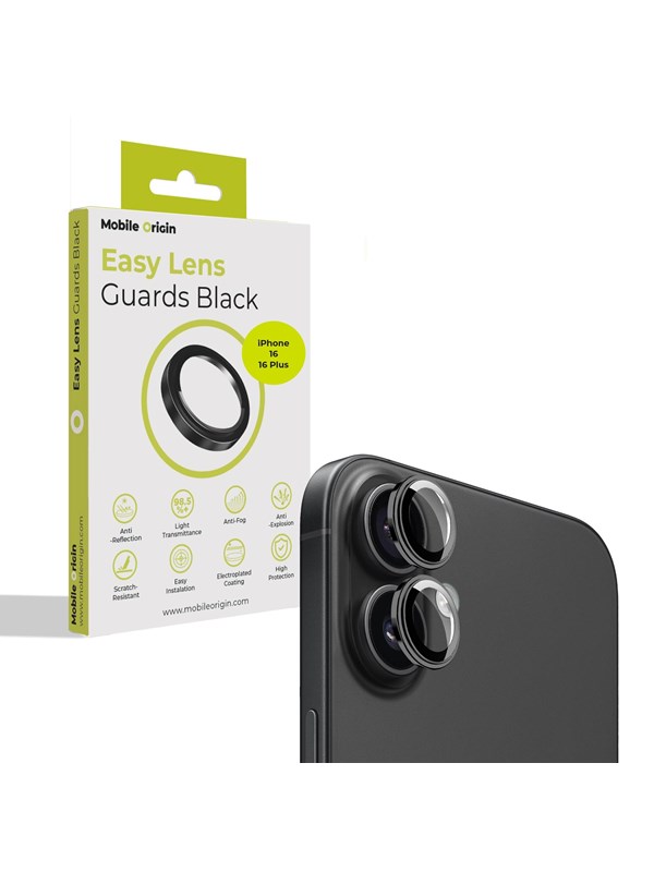 Mobile Origin Easy Lens guards - black - iPhone 16 / 16 Plus